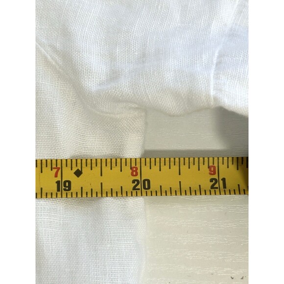 Terzo Millennio Women White Linen Blend Top L Italy Beach Boho Lagenlook Peasant - Picture 5 of 11